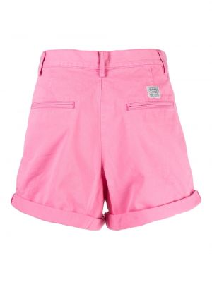 Shorts aus baumwoll mit plisseefalten Denimist pink