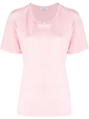 Lininis marškinėliai Rodebjer rožinė