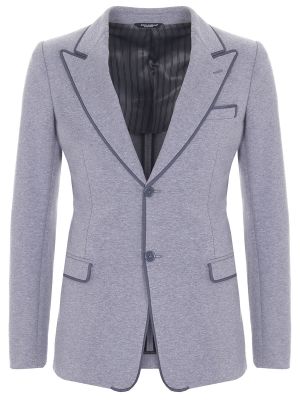 Хлопковый пиджак Dolce &amp; Gabbana серый