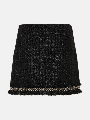 Tvídové mini sukně Versace černé