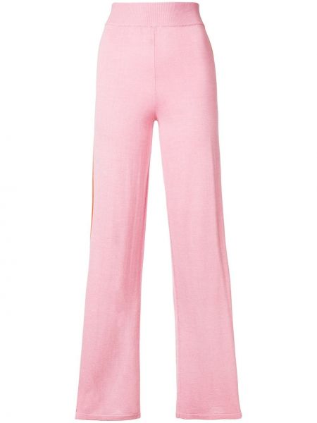 Spodnie z kaszmiru w paski Cashmere In Love różowe