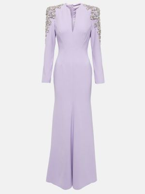Vestido largo de crepé Jenny Packham violeta