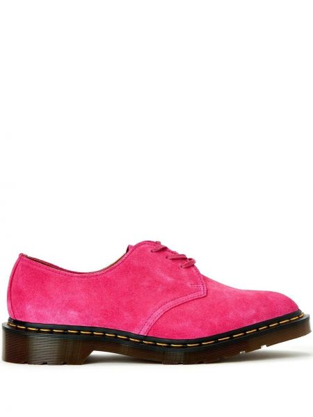 Derby cipele od brušene kože Dr. Martens ružičasta
