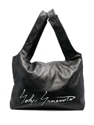 Shopper kabelka s potiskem Discord Yohji Yamamoto černá
