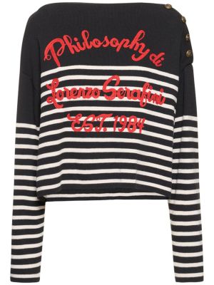 Sweter wełniany bawełniany Philosophy Di Lorenzo Serafini biały