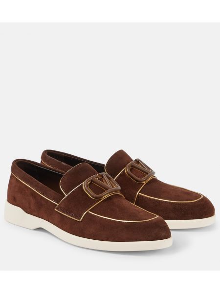 Loafers i mocka Valentino Garavani brun