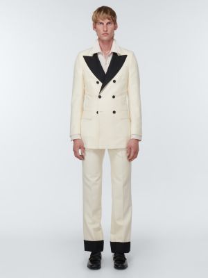 Moherowy garnitur wełniany Gucci biały
