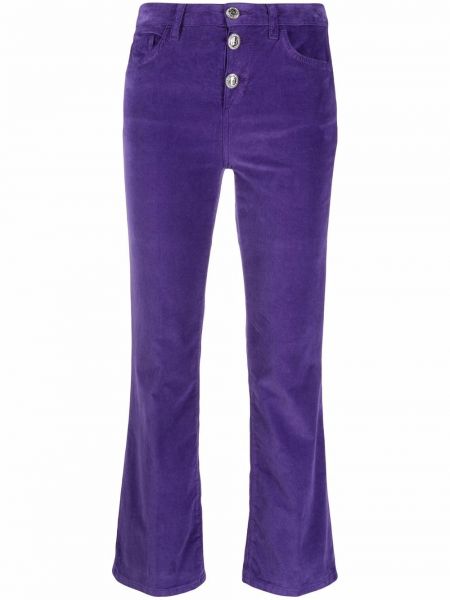 Pantalones de cintura alta de terciopelo‏‏‎ Liu Jo violeta