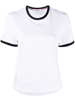 Camiseta manga corta asimétrica Thom Browne blanco
