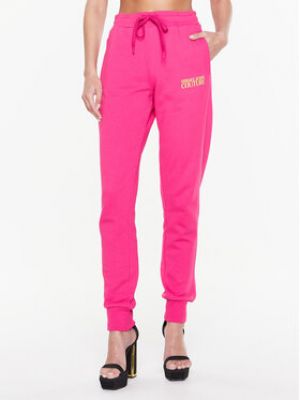 Spodnie sportowe Versace Jeans Couture - różowy