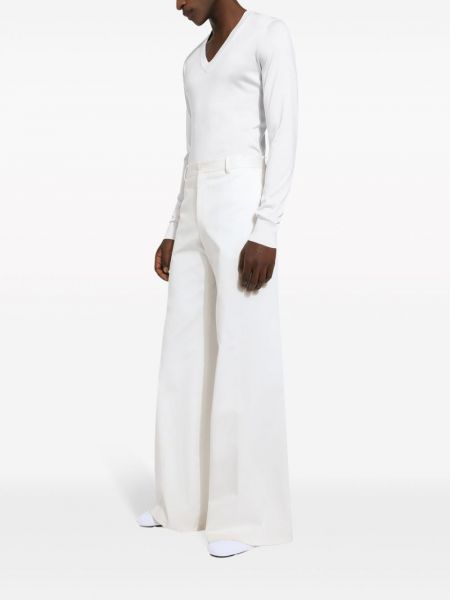 Chemise en soie avec manches longues Dolce & Gabbana blanc