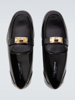Δερμάτινα loafers από λουστρίνι Dolce&gabbana μαύρο