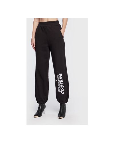 Versace Jeans Couture Pantaloni trening Logo 73HAAT15 Negru Relaxed Fit