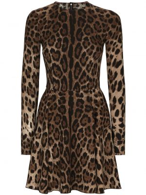 Мини рокля с принт с леопардов принт Dolce & Gabbana