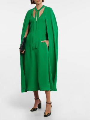 Μεταξωτή μίντι φόρεμα Valentino πράσινο