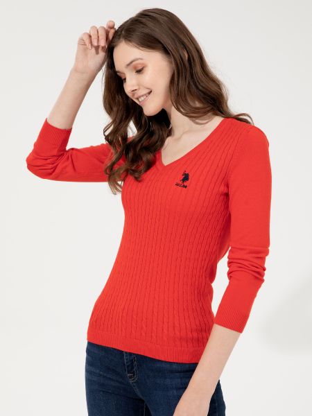 Пуловер U.s. Polo красный