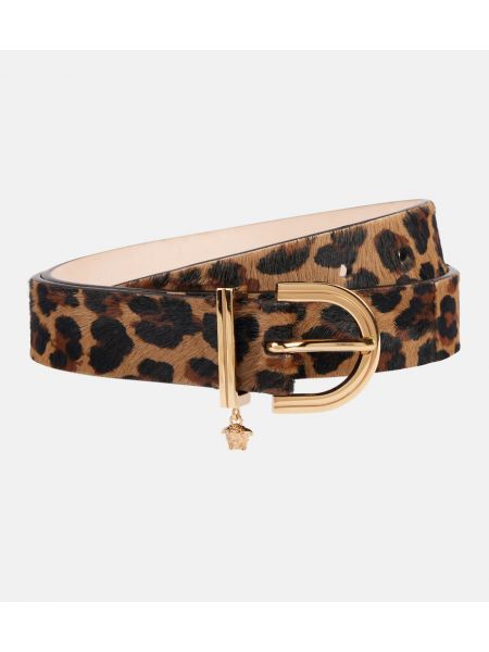 Leopard tryckt bälte Versace brun