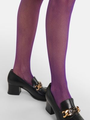 Hlačne nogavice z mrežo Gucci vijolična