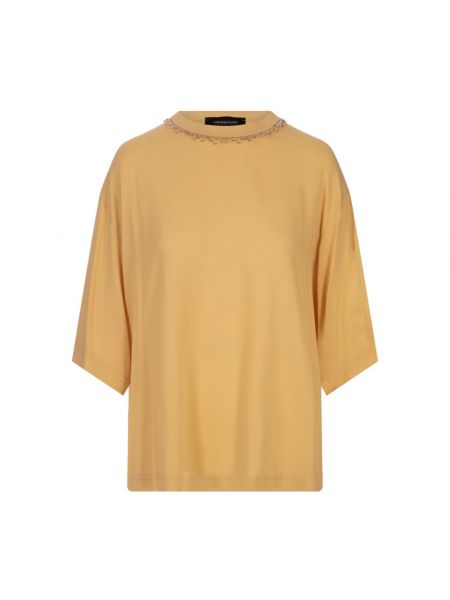 Haftowana koszulka z krótkim rękawem Fabiana Filippi żółta