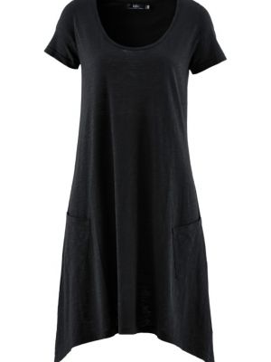 Хлопковое платье мини Bpc Bonprix Collection черное