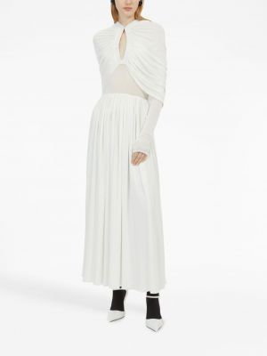 Drapované dlouhé šaty Ferragamo bílé