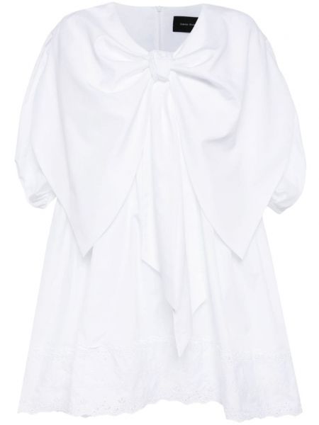 Bílé mini šaty s mašlí Simone Rocha