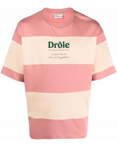 Camiseta a rayas Drôle De Monsieur rosa