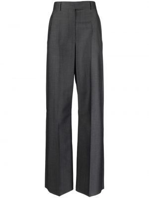 Ravne hlače iz krep tkanine Valentino Garavani siva