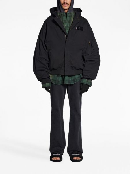 Jacke aus baumwoll mit kapuze Balenciaga schwarz