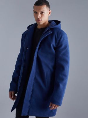 Manteau à capuche Boohooman Bleu