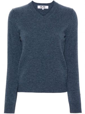 Herzmuster woll pullover Comme Des Garçons Play blau