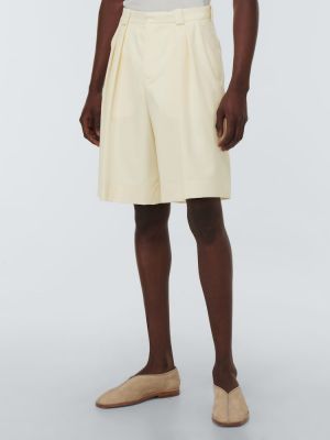 Shorts taille haute en laine King & Tuckfield blanc