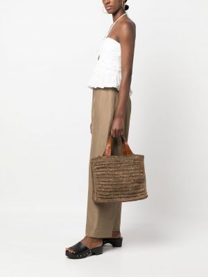 Geflochtene shopper handtasche Ibeliv braun