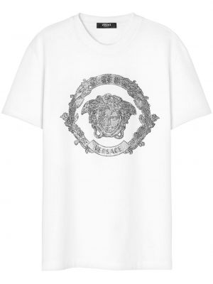 Koszulka bawełniana Versace biała