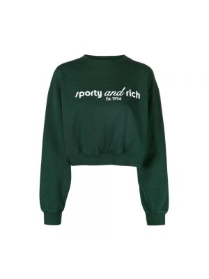 Sweatshirt mit rundhalsausschnitt mit print Sporty & Rich grün