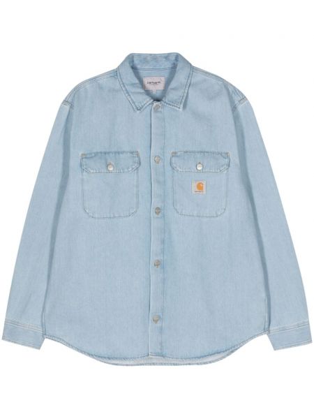 Rifľová košeľa Carhartt Wip modrá