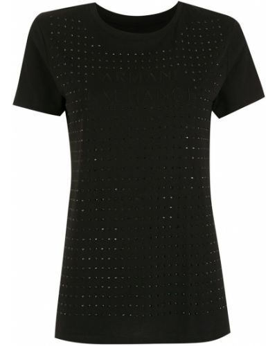 Camiseta con bordado Armani Exchange negro