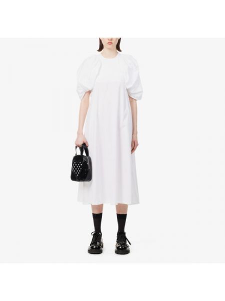 Платье миди с пышными рукавами Noir Kei Ninomiya белое