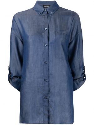Camisa con botones Emporio Armani azul