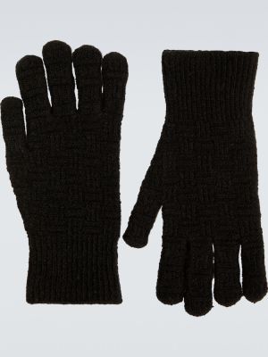 Kašmírové rukavice Bottega Veneta černé