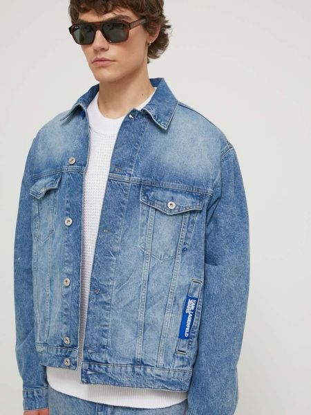 Oversized džínová bunda Karl Lagerfeld Jeans modrá