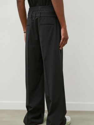 Jednobarevné vlněné kalhoty Msgm černé