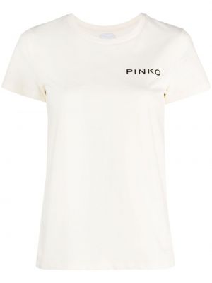 Tricou din bumbac cu imagine Pinko alb