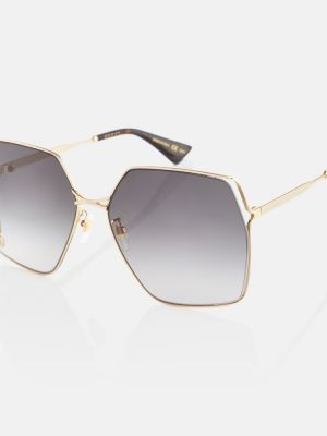 Oversize слънчеви очила Gucci златисто