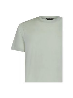 Camiseta de algodón lyocell de cuello redondo Tom Ford verde