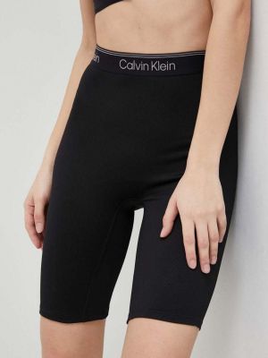 Calvin Klein Performance edzős rövidnadrág fekete, sima, magas derekú