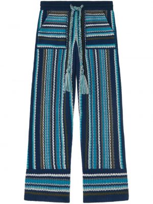Плетени прав панталон Alanui синьо