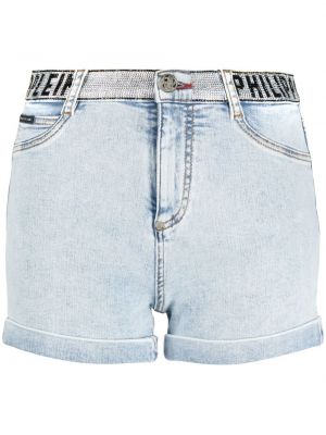 Pantaloni scurți din denim Philipp Plein albastru
