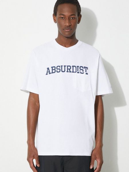 Βαμβακερή μπλούζα με σχέδιο Engineered Garments λευκό