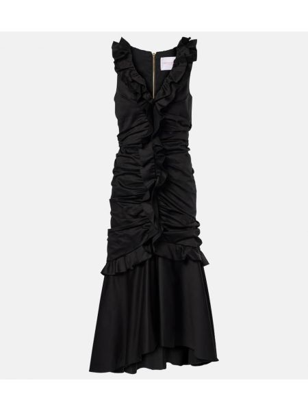 Ruffle bomull dress Carolina Herrera svart